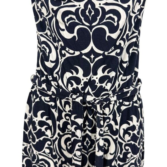 INC International Concepts Navy White Sleeveless Scoop Neck Jersey Knit Dress M - Picture 6 of 16